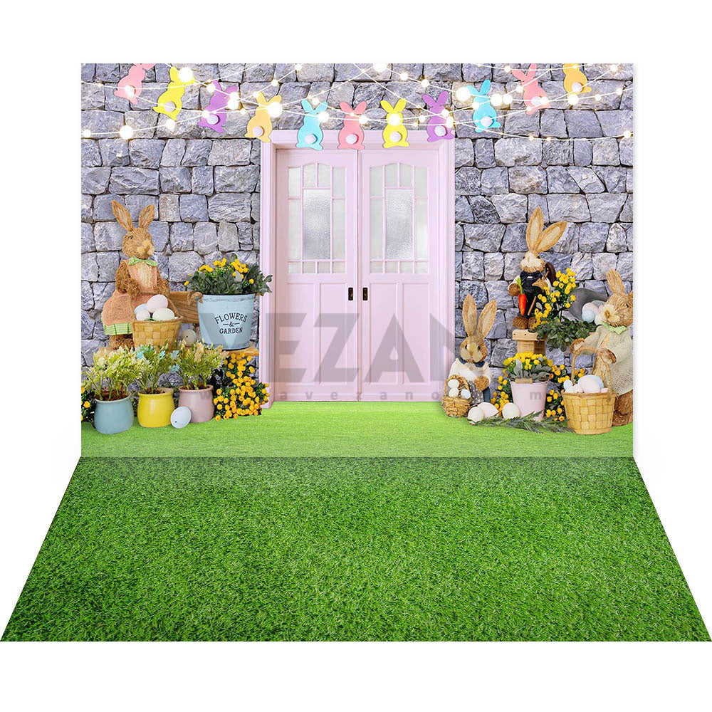 Avezano Easter Pink Theme Banner 2 pcs Set Backdrop-AVEZANO